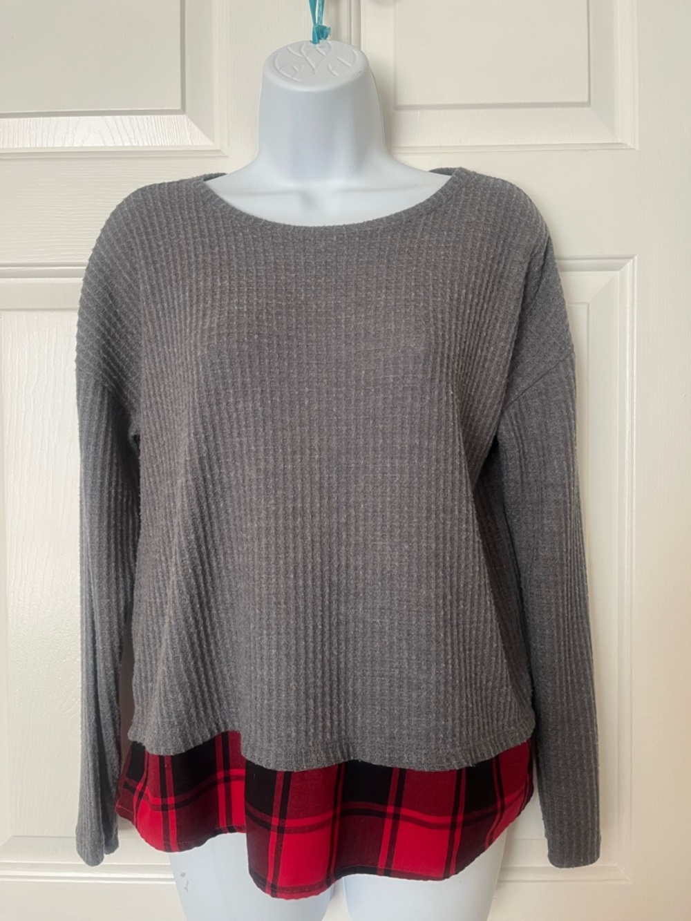 Place Grey Ribbed Knit Pullover
